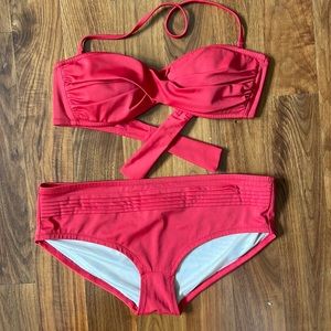 J.Crew Red Bikini Swimsuit and boyshort bottom size Small